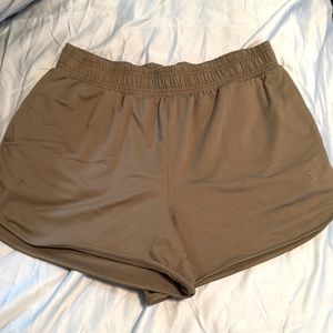 Green workout shorts